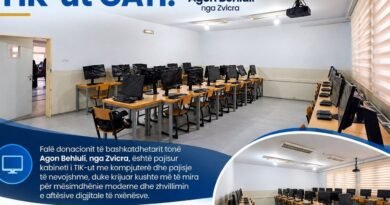 Mërgimtari nga Zvicra pajis me kompjuterë shkollën në Gjilan Mërgimtari nga Zvicra pajis me kompjuterë shkollën në Gjilan